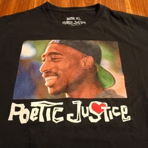 TUPAC SHAKUR T-SHIRT - POETIC JUSTICE - XL TEE SHIRT // Rap Music Movies 2PAC